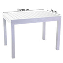 Tavolo Allungabile da Giardino 125/250x75xh75 cm in Alluminio Cleveland Bianco