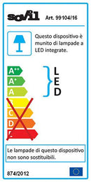Lampada Plafoniera 18W a Led Smd Ovale Grande Colore Grigio Grafite per Esterno Linea Loft Sovil