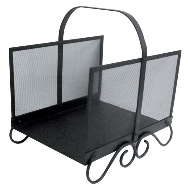 Porte-bûches pour Cheminée 41x33x48 cm en Bauer Castle Black Steel sconto