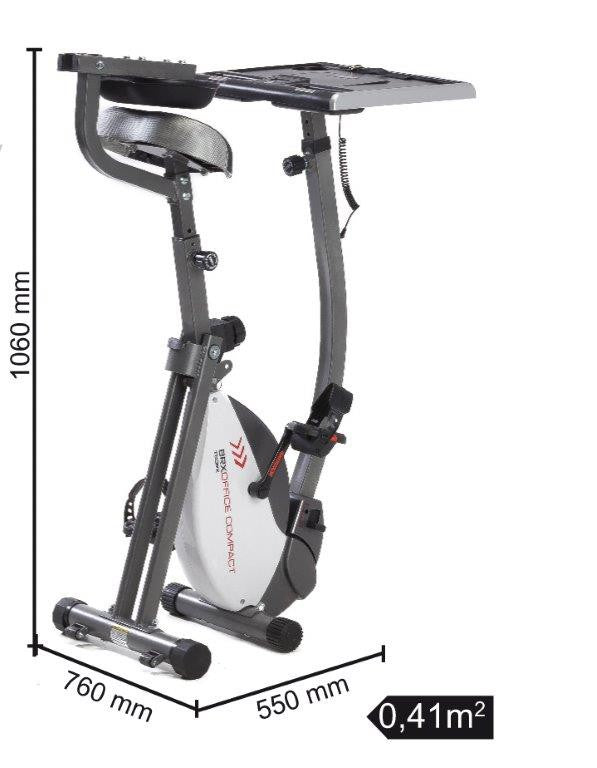 Cyclette Pieghevole Magnetica con Sedile e Scrivania 100Kg Max 8 Livelli Accesso Basso Toorx BRX-Office Compact