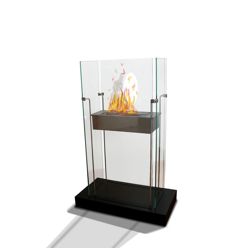 Camino a Bioetanolo da Pavimento 65x34x90 cm 2000W 1,5L Atlanta Nero 