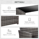 Set da Giardino Divano 2 Poltrone 1 Tavolino  Fergus Marrone