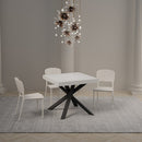 Tavolo Allungabile 90/194x90x77 cm Clerk Premium Bianco Frassino