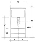 Mobile Lavatoio 45x50x85cm Anta Asse in Legno Montegrappa Edilla Bianco Sinistra con Cesto