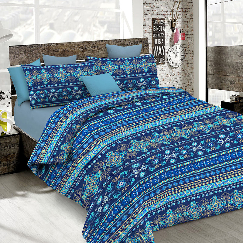 Copripiumino Singolo con Stampa sul Sacco e Federe Doubleface Greca