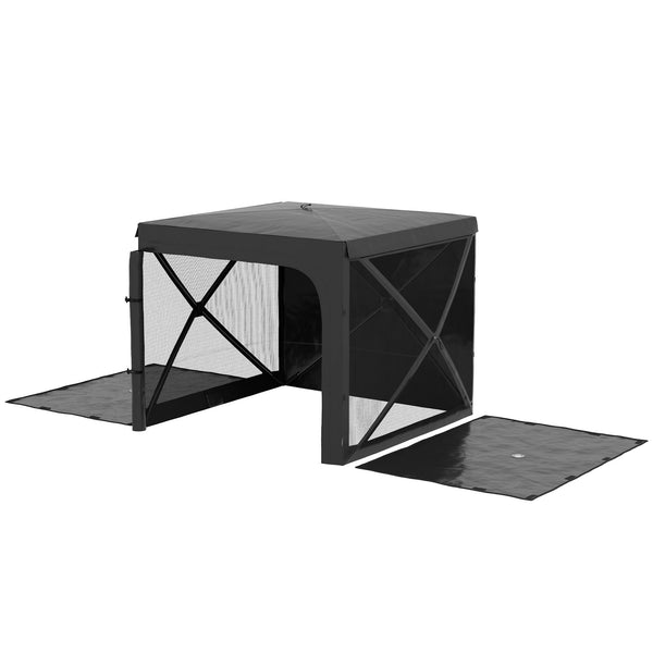 acquista Gazebo da Giardino Pieghevole con Tende e Zanzariere 2x2,5m e Borsa di Trasporto Nero
