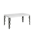 Tavolo Allungabile 120/380x90 cm Karamay Premium Bianco Frassino Gambe Antracite      