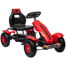 Go-Kart a Pedali per Bambini 121x58x61 cm con Sedile Regolabile in PP e Metallo Rosso  