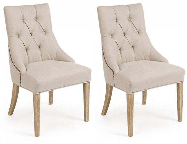 sconto Lot de 2 chaises 51x61x90h cm Cally Naturel