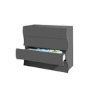 Cassettiera 4 Cassetti Onda 98x40x81,5 cm Finitura in Melamina Antracite Opaco 