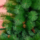 Albero di Natale Artificiale H180 cm 782 Rami con Decori e Base in Metallo Verde