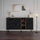 Buffet 3 portes 142x35,5x83 cm en MDF Clara Noir
