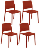 Set 4 Sedie 55x52,5xH81 cm in Polipropilene Venus Ruggine