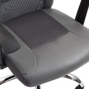 Sedia da Ufficio Presidenziale Ergonomica in Rete e Similpelle Altezza Regolabile Grigia 
