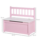 Cassapanca per Bambini 2-5 Anni 60x30x50 cm con Pistone per Chiusura Sicura Capacità 40 kg in Legno Rosa e Bianco      