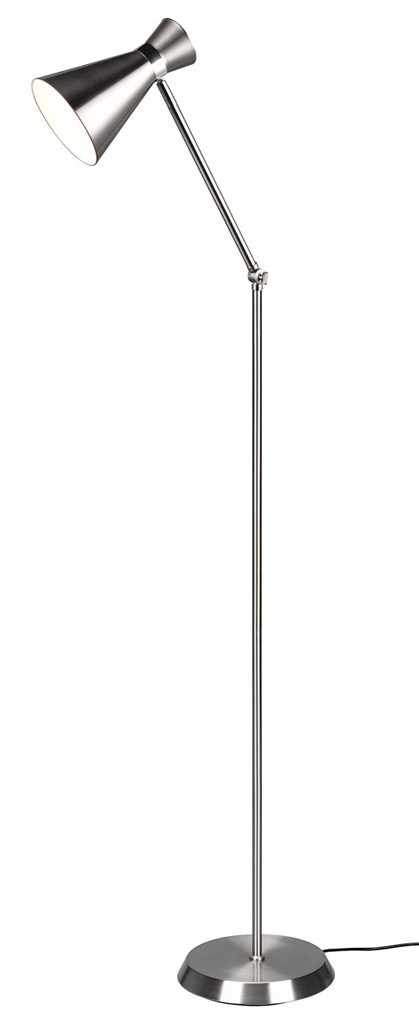 Piantana da Interno Attacco E27 in Metallo Nichel Satinato 