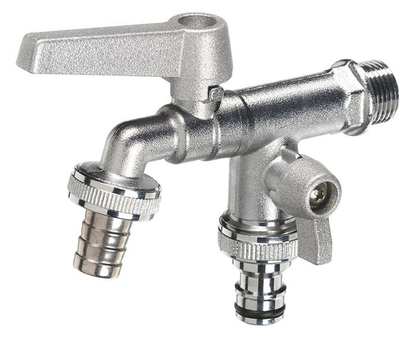 Robinet à bille double pour fontaine de jardin avec leviers colorés Belfer RUB/027 Aluminium prezzo