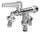 Robinet à bille double pour fontaine de jardin avec leviers colorés Belfer RUB/027 Aluminium