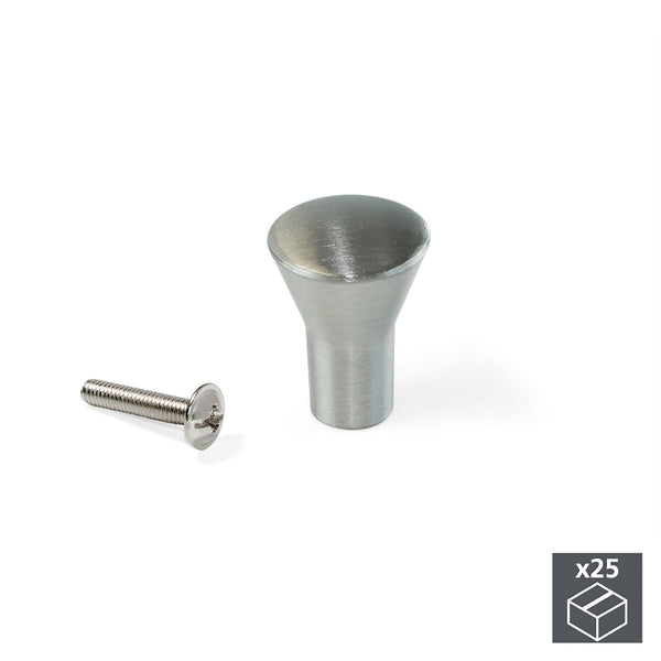 sconto Bouton de meuble 16 mm Zamak nickel satiné 25 pièces Emuca