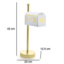 Cassetta Postale Americana Babbo Natale Bianco e Oro Decorazione Natalizia 43 cm