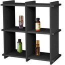 Libreria Scaffale a Parete 4 ripiani Bacheca in Legno Wengè Multiuso 