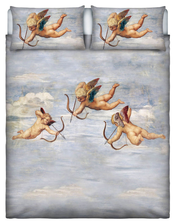 sconto Parure de lit double et taies d'oreiller avec imprimé