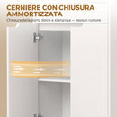 Mobile Bagno Alto 60x30x171 cm con 3 Ripiani Aperti e Cassetto in Legno Bianco      