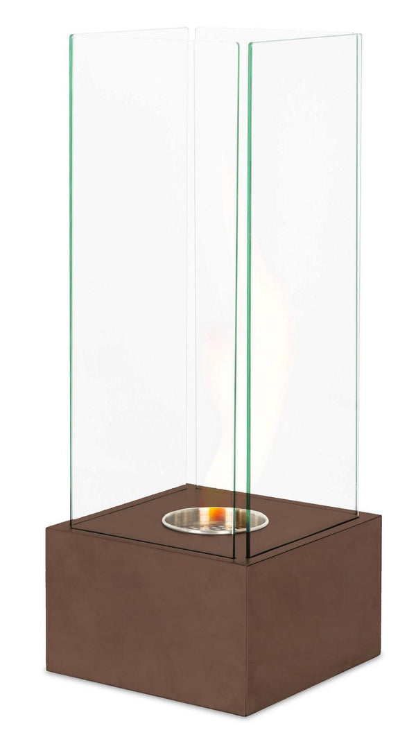 prezzo Cheminée au Sol au Bioéthanol 25x25x65 cm Rouille