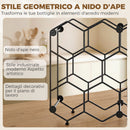 Portabottiglie Design Geometrico a Nido d'Ape in Metallo Nero      