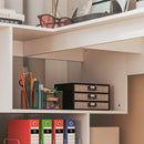 Scrivania Angolare Moderna per Ufficio 120x100x77 cm in Legno Bianco    