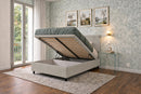 Letto 1 Piazza e Mezza Contenitore Imbottito Similpelle Tortora Boxmax Testata Vertical Varie Misure