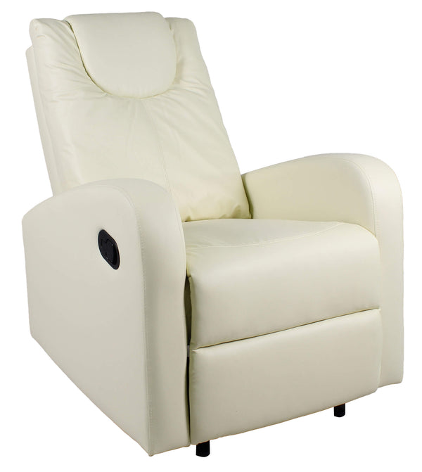 online Fauteuil relax manuel en faux cuir crème Vandi