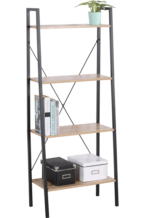 sconto Bibliothèque 4 étagères 60x32,5x148 cm en métal et aggloméré Motti