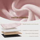 Pouf Contenitore Pieghevole 76x38x35 cm con Vano da 72L e Rivestimento in Velluto Rosa      