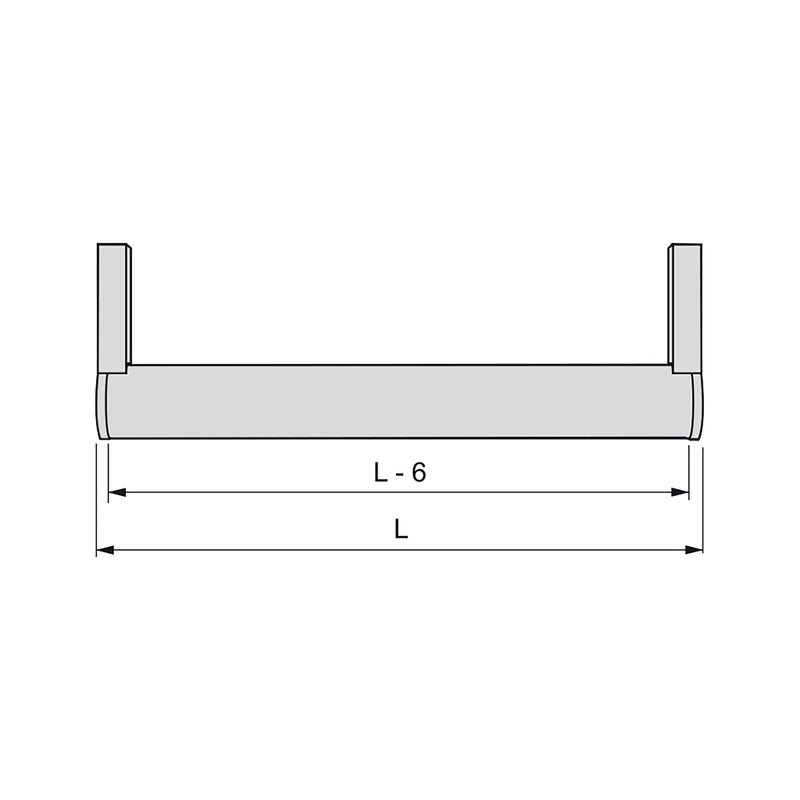 Set 2 Bastoni Appendiabiti per Armadi Rotondi 95 cm in Alluminio Emuca Grigio Metallizzato