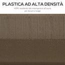 Base per Ombrellone 49x49x36,5 cm Riempibile con Maniglia in HDPE e Acciaio Marrone   