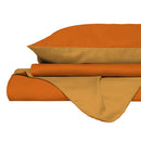 Copripiumino con Sacco e Federe in Tinta Unita Double Face Linea Vera Arancio e Giallo