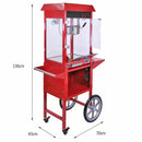 Macchina per Popcorn & Macchina per Zucchero Filato con Carrelli