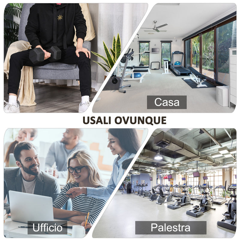 Manubrio Esagonale da 12,5 kg con Impugnatura Zigrinata Antiscivolo Nero   