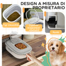 Contenitore Crocchette Cani Ermetico 5-25L con Ruote e Deumidificatore Grigio      