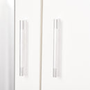 Armadio Moderno con Guardaroba 2 Ante 80x50x180 cm in Legno truciolare e Vetro Bianco