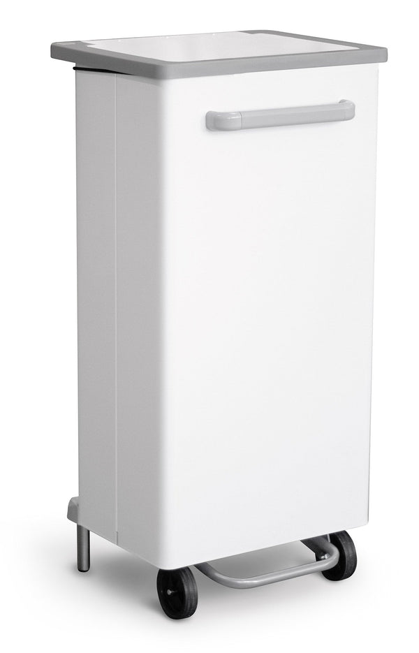 acquista Pattumiera Per Raccolta Differenziata 47x37xh96 cm In Acciaio Verniciato a Pedale Bianco