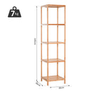 Scaffale Portaoggetti in Bambù a 5 Ripiani 36x36x145 cm 