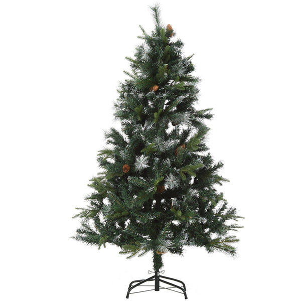 prezzo Sapin de Noël Artificiel Enneigé 150 cm 770 Branches avec Pommes de Pin Vertes