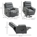 Poltrona Alzapersona Elettrica 91x86x101 cm in Similpelle Grigio