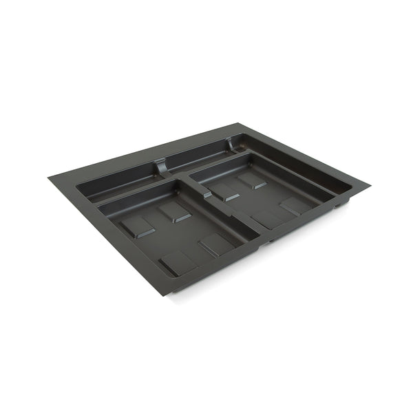 sconto Meuble bas 2 places pour poubelle différenciée pour tiroirs de cuisine 60 cm en plastique gris Emuca