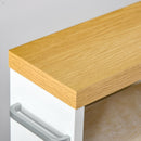 Mobiletto a Colonna da Bagno Portaoggetti 50x13x67,5 cm con Ruote in Legno  Bianco