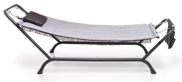 Lettino Amaca a Dondolo 230x98x82 cm con Supporto in Ferro Telo in Poliestere Bali Grigio Chiaro online