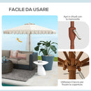 Ombrellone da Giardino Ø264x240 cm Inclinabile con Prese d'Aria Crema   