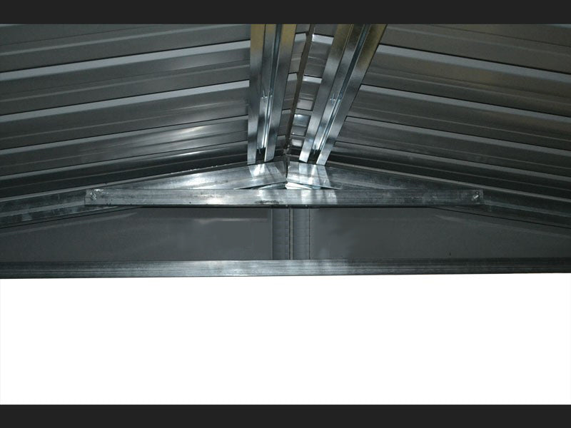 Casetta Box da Giardino in Lamiera di Acciaio Porta Utensili 360x514x230 cm Enaudi Bianca